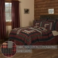 thumbnail image 2 of VHC Brands Cumberland Patchwork Chambray Cotton Rustic Pre-Washed Square Quilt Sham Queen Bedding Accessory, Set, Chili Pepper Red, 2 of 7