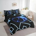 thumbnail image 3 of Manfei Basketball Game 7pcs Bedding Comforter Set,Black Blue Queen Bedding Sets Super Cozy,Ball Gamer Queen Sheet Sets,Lightweight Sport Bedroom Decoration,Reversible, 3 of 7