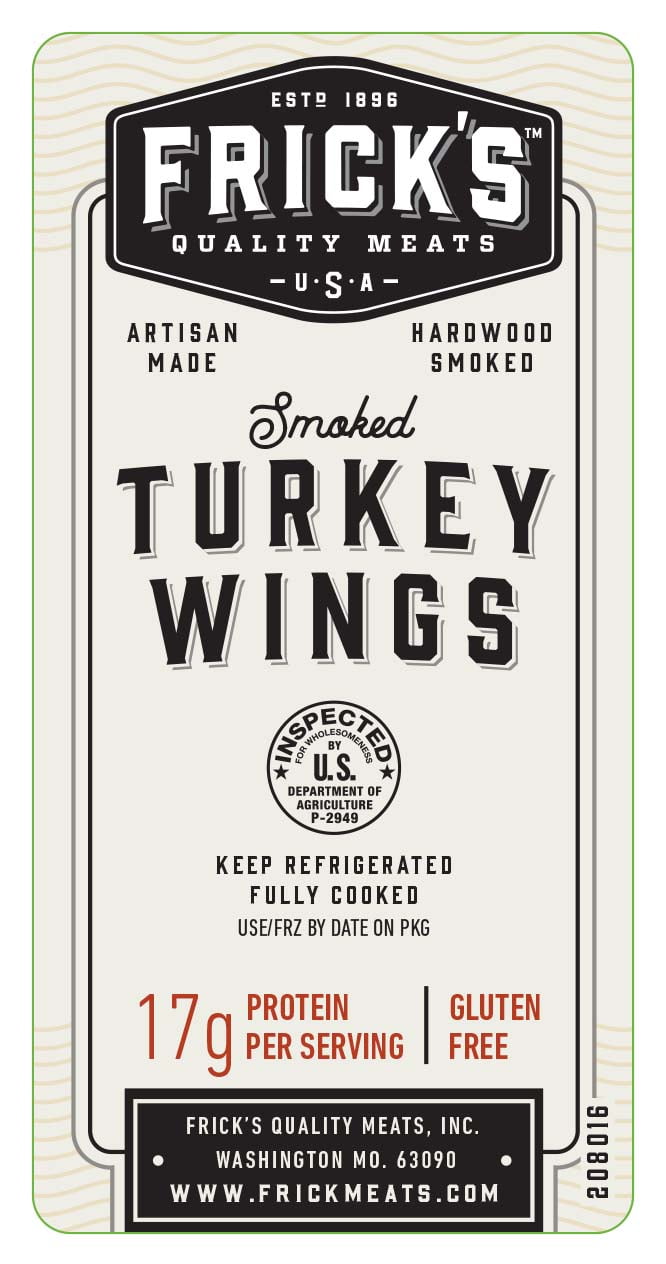 Frick's Quality Meats Smoked Turkey Wings, 2.5- 3.5 lb., 17g