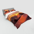 thumbnail image 3 of Ambesonne Nature Bedding Set 3 Pcs, Sunrise in Swiss Alps, Twin, White and Yellow, 3 of 3