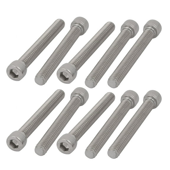 1/4-20 x 2" 304 Stainless Steel Full Threaded Hex Socket Head Cap Screw 10pcs