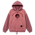 thumbnail image 4 of Womens Pet Pouch Hoodie Small Pet Carrier Sweatshirt Fall Winter Tops for Women Adjustable Hem Loose Fit Casual Long Sleeve Cute Graphic Hooded Fleece Pullover with Zipper Pouch, 4 of 4