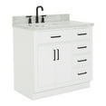 thumbnail image 5 of Ariel Hepburn 37 In. Left Offset Oval Sink Vanity With 1.5 In. Carrara White Countertop In White, 5 of 10