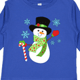 thumbnail image 4 of Inktastic Christmas Snowman in Top Hat with Candy Cane Boys or Girls Long Sleeve Toddler T-Shirt, 4 of 5