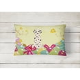 thumbnail image 2 of Carolines Treasures BB6097PW1216 Easter Eggs Dalmatian Canvas Fabric Decorative Pillow, 12H x16W, multicolor, 2 of 3