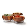 thumbnail image 2 of Nambe Braid Wood Condiment Server, Silver, 2 of 4