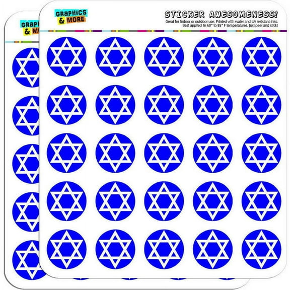 Star of David Shield Jewish 50 1" Planner Calendar Scrapbooking Crafting Stickers
