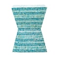 thumbnail image 2 of Banqueta de Mesa Decorativa Benjara con Mosaico Geométrico Capiz Azul 45 cm, 2 of 5