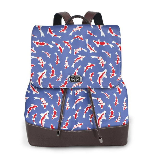 Fotbe Beautiful Koi Fish Mochila Bolso con Estampado para Mujer, Mochila Antirrobo de Nylon Impermeable, Bolsa Ligera de Hombro
