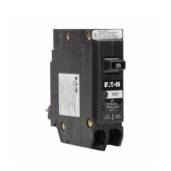 BRP120GF Breaker, 20A, 1P, 120V, 10 kAIC, Type BR Ground Fault