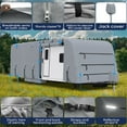 thumbnail image 5 of RV Travel Trailer Cover, Heavy Duty Extra-Thick Upgraded Camper Cover with Zippered Door, Windproof Waterproof Rip-Stop RV Covers with Jack Cover, 6 Gutter Covers, 2 Extra Straps, 5 of 7
