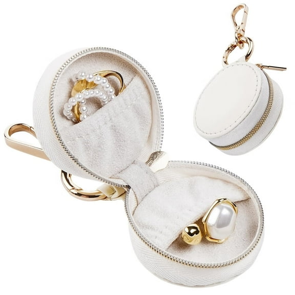 Portable Travel Jewelry Case,Anti-lost Sports Ring Box,Travel Ring Holder Organizer,Jewelry Holder Keychain for Men and Women