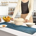 thumbnail image 2 of FREEAMG Marble Dark Blue Theme Long Trivet Table Runner Non-Slip Heat Resistant Table Protector Waterproof Easy to Clean Hot Pads Pot Holder Table Mats, 2 of 7