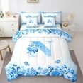 thumbnail image 1 of Erosebridal Letter Initial Bed in a Bag Full size,Monogrammed Personalized Bed Set,Flower Decor,Reversible,7pcs, 1 of 1