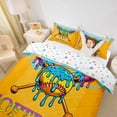 thumbnail image 3 of Castle Fairy Softball Print Twin Duvet Cover, Ice Cream Candy Drip Pattern Twin Bedding, Yellow Blue Pink,2pcs,1 Duvet Cover and 1 Pillowcase, 3 of 6