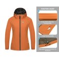 thumbnail image 4 of Little Donkey Andy Women's Lightweight Windbreaker Jacket with Hood Breathable Windproof Spring Fall Summer Jacket Hiking Running Golf UPF50+ Orange L, 4 of 6