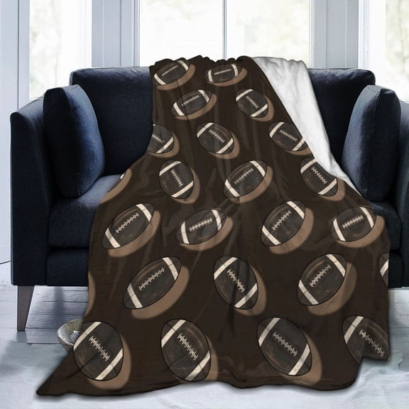 Football Blanket, Sports Throw Blanket, Soft Cozy Plush Blanket, Football Themed Home Decor for Couch Sofa Bed 50x40