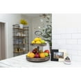 thumbnail image 3 of Creative Co-Op Distressed Brown Wood 2-Tier Tray with Metal Handle, 3 of 9