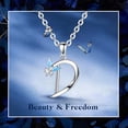 thumbnail image 6 of EUDORA Sterling Silver D Initial Necklaces with Blue Butterfly, Script Letter Alphabet Pendant Jewelry Gift for Women, Girls, 18 inch Chain, 6 of 10