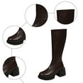 thumbnail image 6 of Chunky Knee High Boots for Women Fashion Casual Round Toe Mid Heel Winter Fall Knee Length Long Tall Boots Brown Size 9, 6 of 8