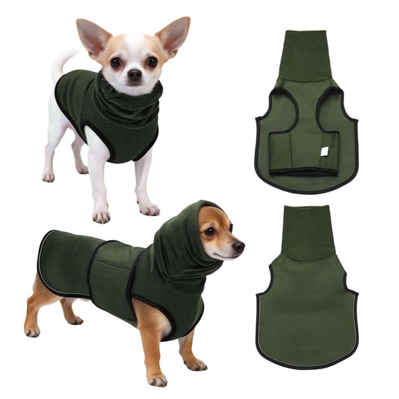 Uxcell Dog Anxiety Calming Hoodie, Breathable Dog Anxiety Jacket Vest Coat Adjustable Pet Hoodie with Hood, Keep Pet Calm, L, (Army Green), Intended for Thunder/Fireworks/Separation
