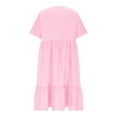 thumbnail image 7 of Summer Empire Waist Dress for Womens Smocked Flutter Short Sleeve V Neck Midi Dresses, 7 of 7