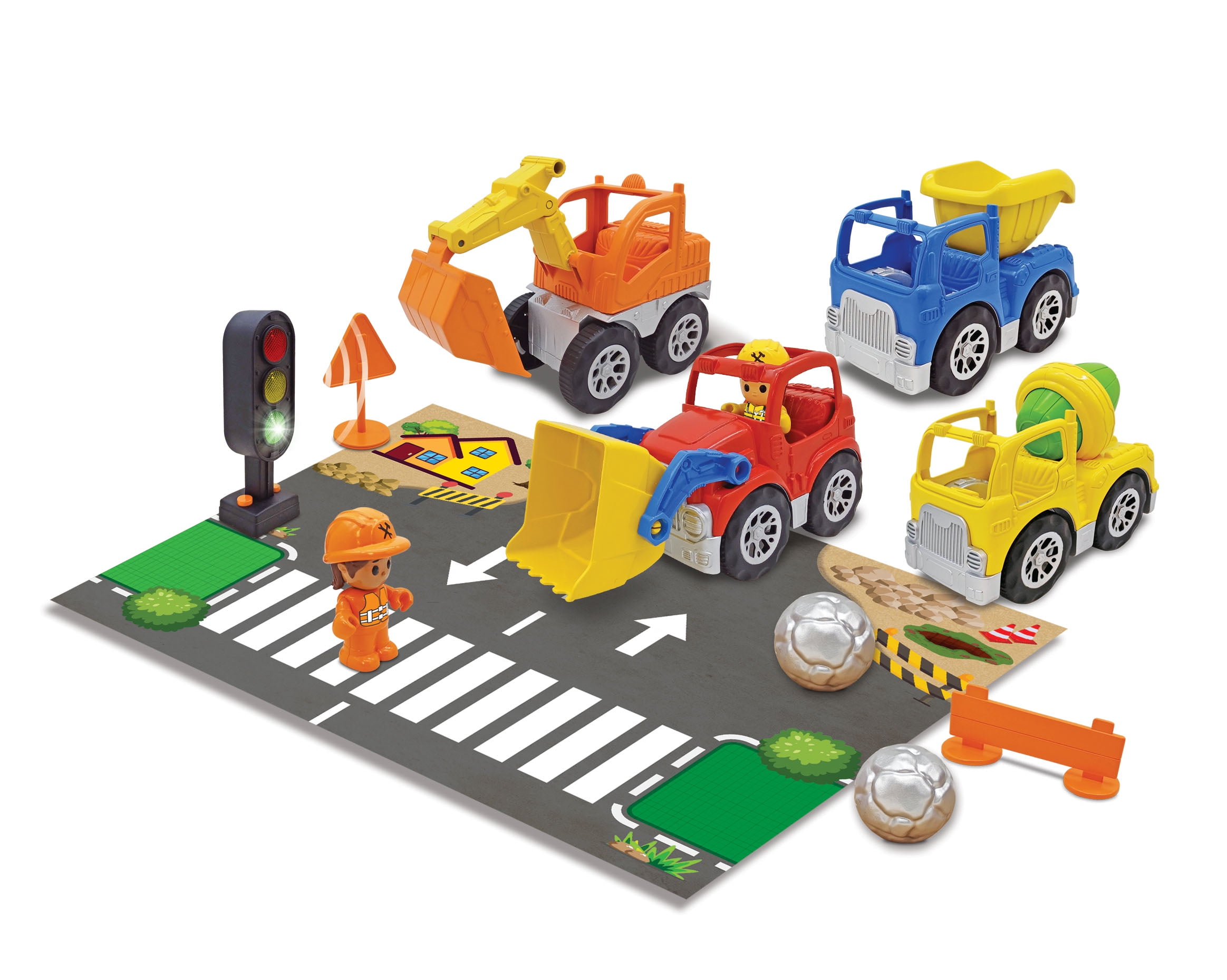 Kid Connection Construction Vehicles Play Set, 12 Pieces, Toddler Toys
