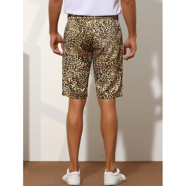 Unique Bargains Men's Animal Printed Shorts Regular Fit Summer