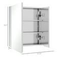 thumbnail image 3 of kleankin Bathroom Mirror with Storage Shelves, Bathroom Wall Cabinet Silver + Stainless Steel, 3 of 7