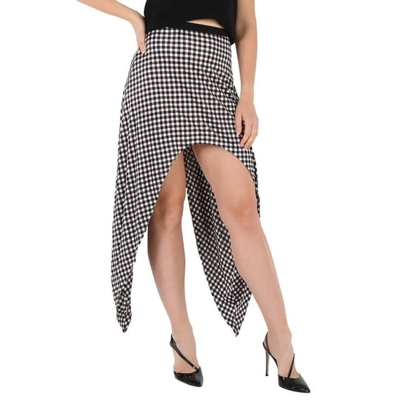Burberry Ladies Black Gingham Check Back Tie Skirt, Brand Size 8 (US Size 6)