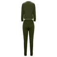 thumbnail image 6 of YOIAVAIOY Two Piece Sweatsuit Set Women Side Striped Pullover and Slim Fit Joggers Tracksuit Sets Causal Athletic Matching Set Army Green M, 6 of 6