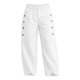 thumbnail image 4 of Neewe Womens High Waist Pants Wide Leg Ankle Casual Button Waist Vacation with Pockets Daily Outfits, 4 of 6