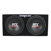 MTX 12 Dual Loaded Car Subwoofer w/Sub Box, Amplifier, QPower Wiring Kit