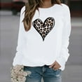 thumbnail image 2 of Love Like Jesus Sweatshirts for Women Valentines Sweatshirt Leopard Letter Long Sleeve Pullover Top, 2 of 8