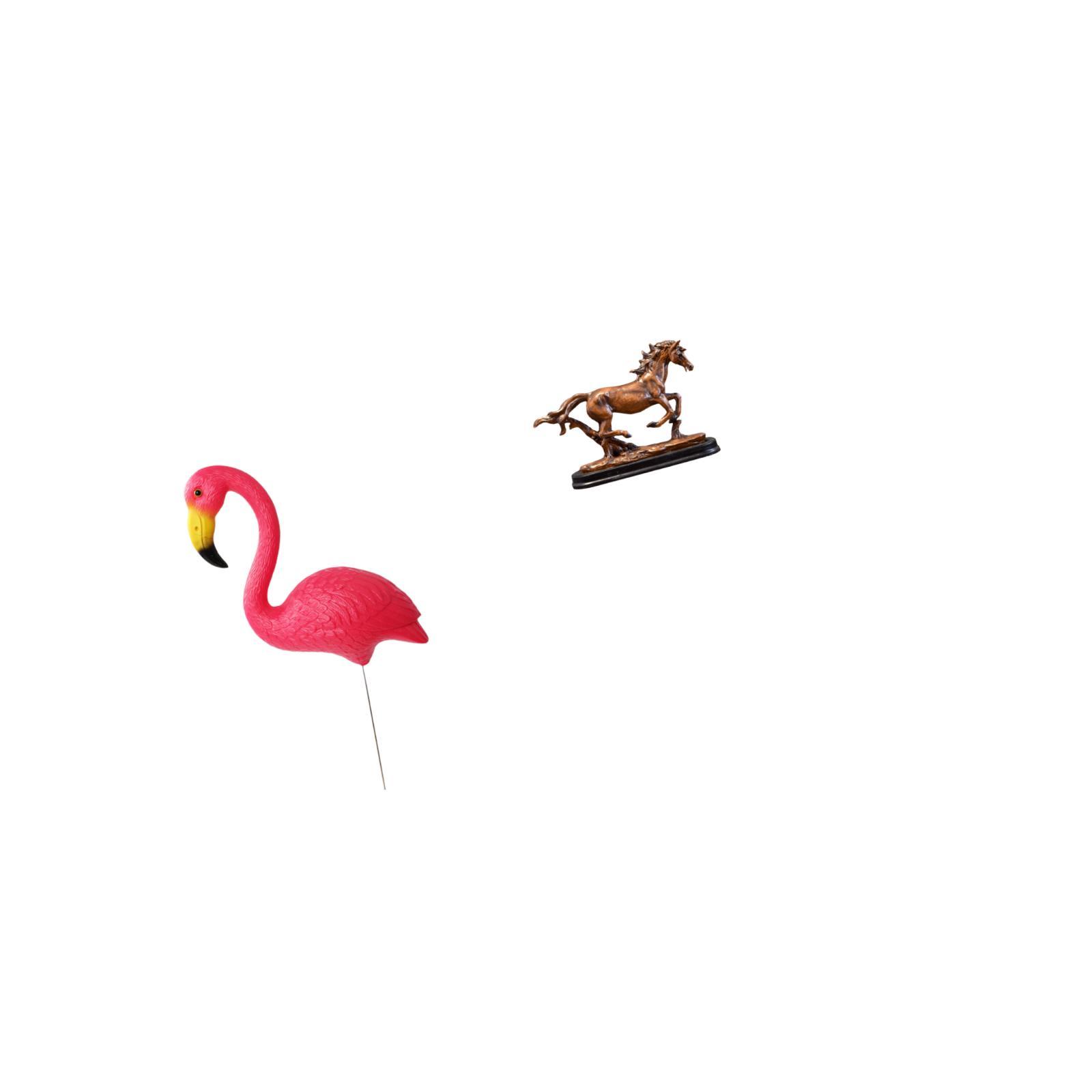 CarpNettore Flamingo Horse Garden Sculpture Figurine Ornament for Holiday Spring Desk Decoration Bookcase Living Room Furniture Home Decor Yard Art