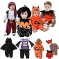 thumbnail image 2 of B-2# Halloween Costumes Set Baby Boys Girls Clothes For Romper Infant Cosplay Bat Pumpkin Vampire Long Sleeve Kids Newborn Jumpsuit, 2 of 5
