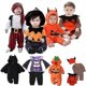 thumbnail image 2 of B-2# Halloween Costumes Set Baby Boys Girls Clothes For Romper Infant Cosplay Bat Pumpkin Vampire Long Sleeve Kids Newborn Jumpsuit, 2 of 5