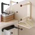 thumbnail image 1 of Sentmoon Shelf Organizer Retractable Clothes Hanger Organizer Drill Free Wall Mounted Hanger Storage Rack Space Saving Multi Function Laundry Organizer for Balcony Laundry Room Wardrobe, 1 of 7