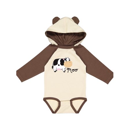 

Inktastic Moo says the cow Gift Baby Boy or Baby Girl Long Sleeve Bodysuit