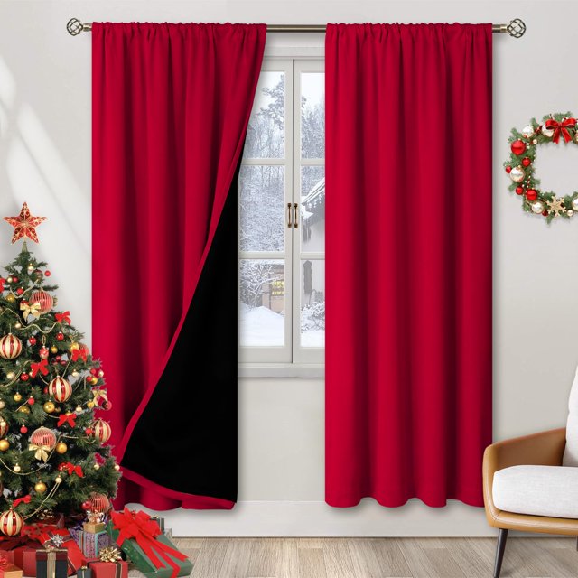 Cortinas Opacas Térmicas BGment Rojas 213x213 cm