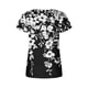 thumbnail image 4 of Fiudx Ropa de Mujer Blusa Holgada de Manga Corta con Cuello En V Informal Estampada a La Moda para Mujer, 4 of 5