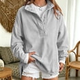 thumbnail image 2 of Mock Neck Sweatshirt for Women Oversized Casual Button Henley Neck Pullover Tops, 2 of 6