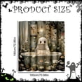 thumbnail image 4 of Coziro Vintage Bathtub Ghost Halloween Shower Curtain 72x72 Dark Floral Waterproof Polyester Bathroom Decor Panel with Real Scene Display, Machine Washable, 4 of 8
