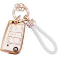 thumbnail image 1 of Key Fob Cover Compatible with Fit for VW Volkswagen Golf GTI Tiguan Atlas Polo Jetta Bling Key Case Protection Shell with Keychain Case Holder Protector,1,white, 1 of 6