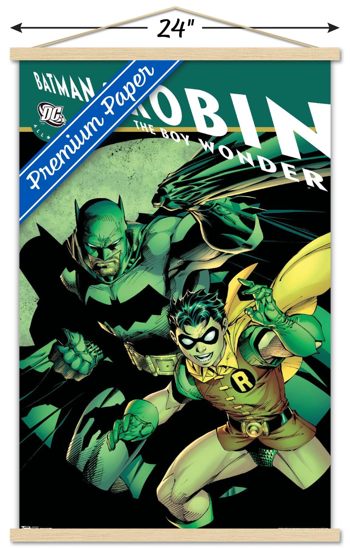DC Comics - Batman and Robin The Boy Wonder Wall Poster with Wooden Magnetic Frame, 22.375" x 34"