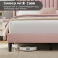 thumbnail image 7 of Topeakmart Upholstered Platform Bed Frame with Channel Tufted Headboard, Queen, Pink, 7 of 7