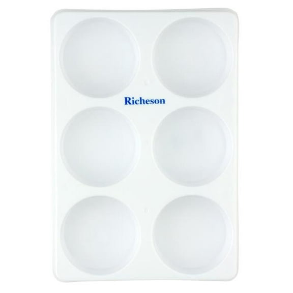 Jack Richeson 101256 8.25 x 5.75 in. Empty Plastic Tempera Tray 6 Well