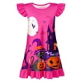 thumbnail image 3 of WOYY Girls Halloween Nightgown Graphic Soft Ruffle Sleeve Sleepshirt Nightwear, Sizes 3-10, 3 of 3