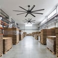 thumbnail image 2 of Vaczon 84" Industrial Ceiling Fan No Light, 12000 CFM High Airflow Commercial Fan with 6-Speed DC Motor and Remote for Garage, Workshop, Black, 2 of 18