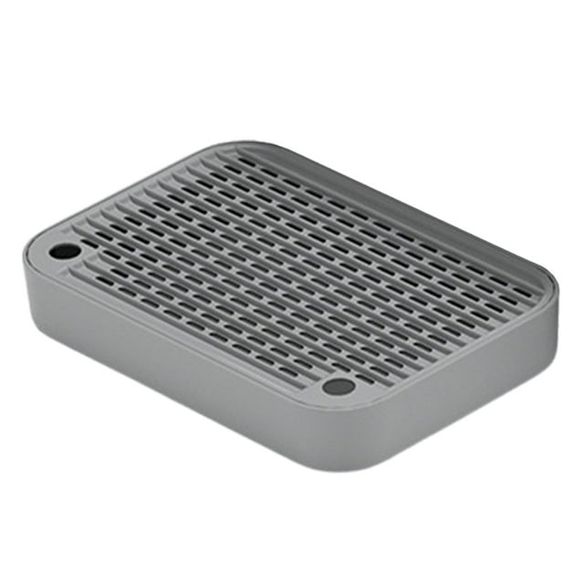 Almencla Cat Litter Boxes Footboard Pet Litter Collection Tool for Small & Elderly Cats Light Grey